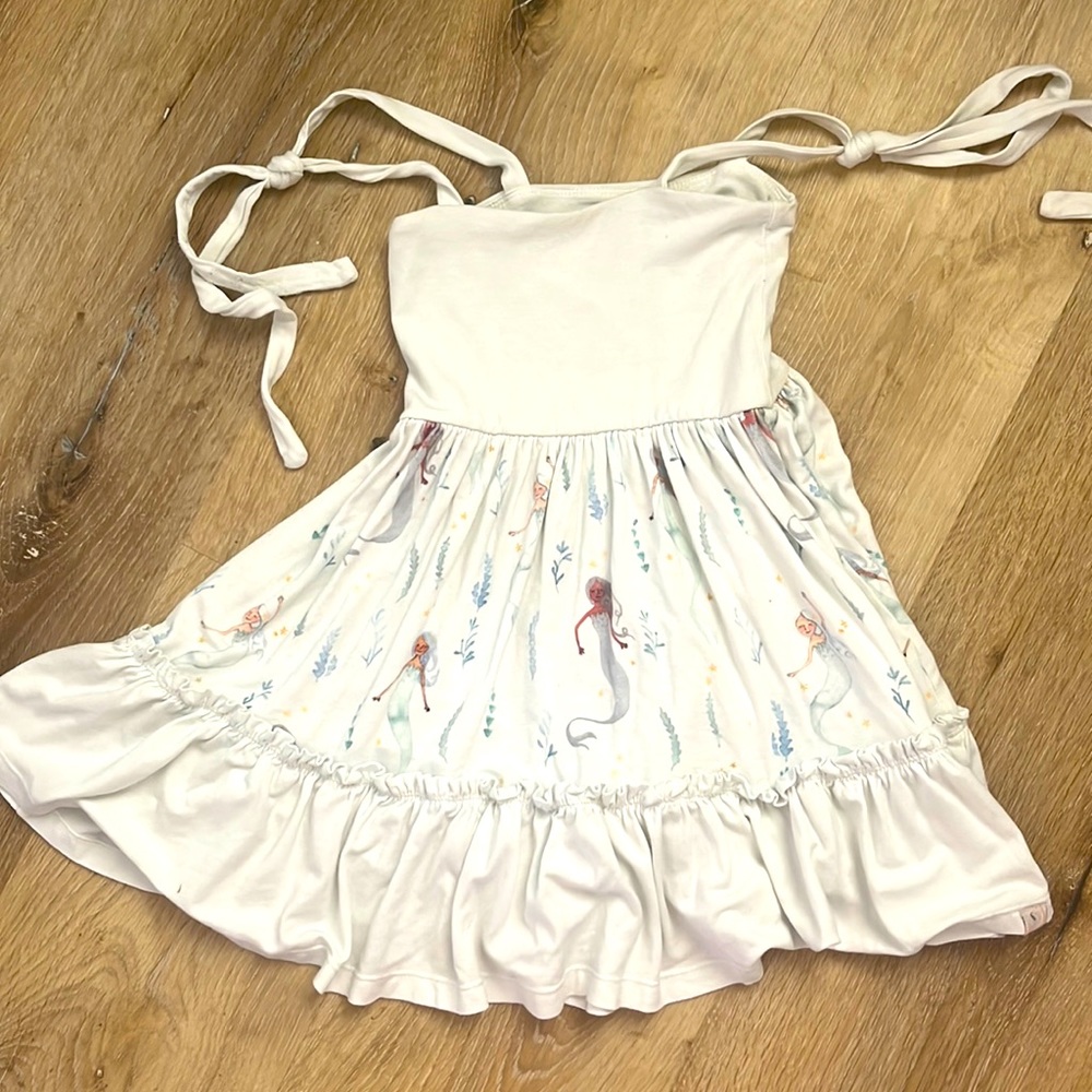 Omi + Jo by Well Dressed Wolf toddler girl Sz 3 tie strap white mermaid dress